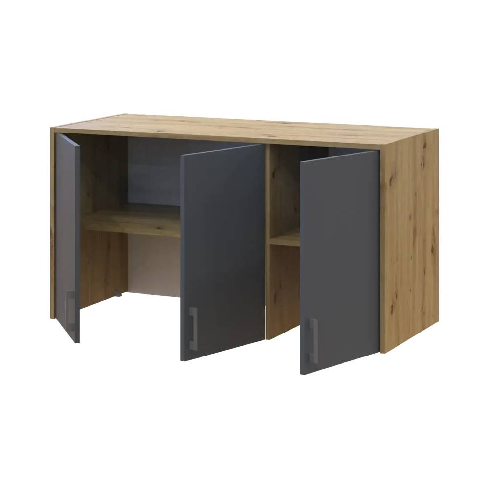 Антресоль висока Doros Ронді Дуб Артизан/Графіт 3 ДСП 121х52х65 (DRS-011906) Львів - фото 3