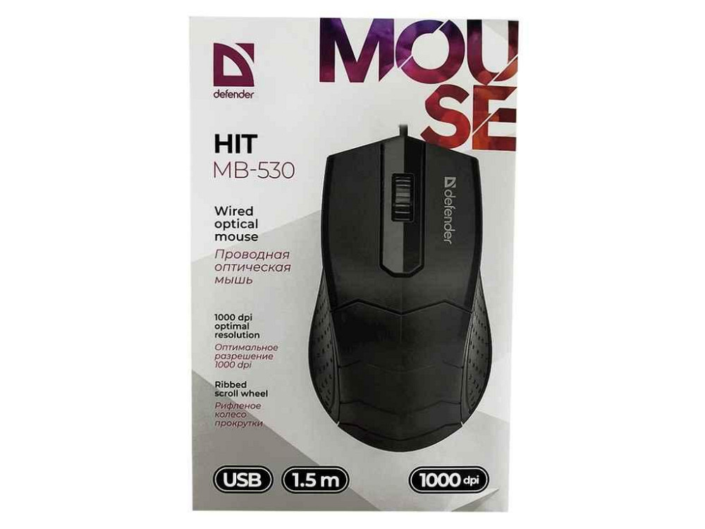 Мишка дротова компютерна HIT MB-530 ТМ Defender Київ - фото 1