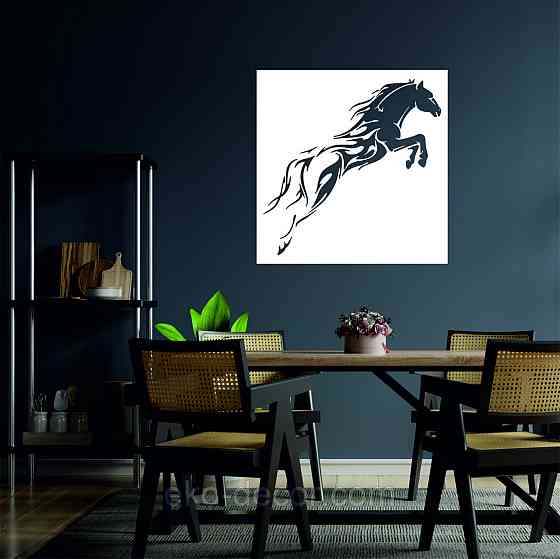 Декоративное настенное Панно «Лошадь» Декор на стену 50*50 см, Белый Киев