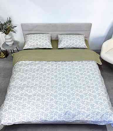 Ecotton Комплект постільної білизни Ecotton двоспальний Євро 210х220 см сатин Листочки зелений Коломия