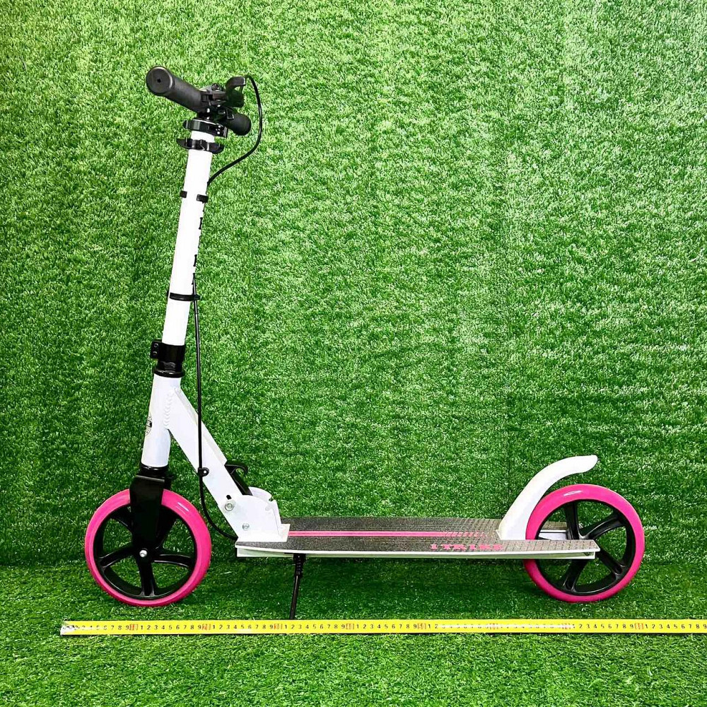 Самокат iTrike двоколісний складаний з ручним гальмом Білий з рожевим (SR 2-049-1-WP) Чернигов - изображение 6