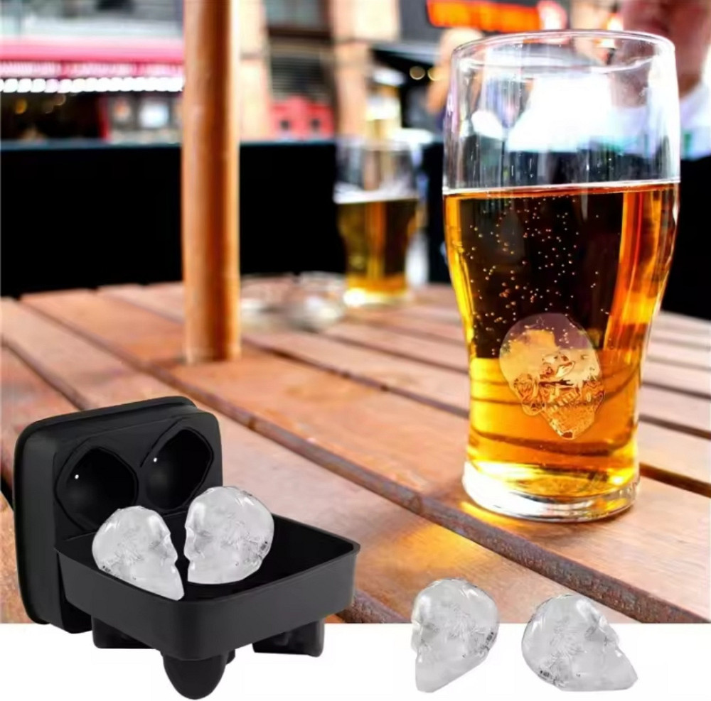 Форма для льда силиконовая 3D черепа 110 мм на 75 мм черный Киев - изображение 8