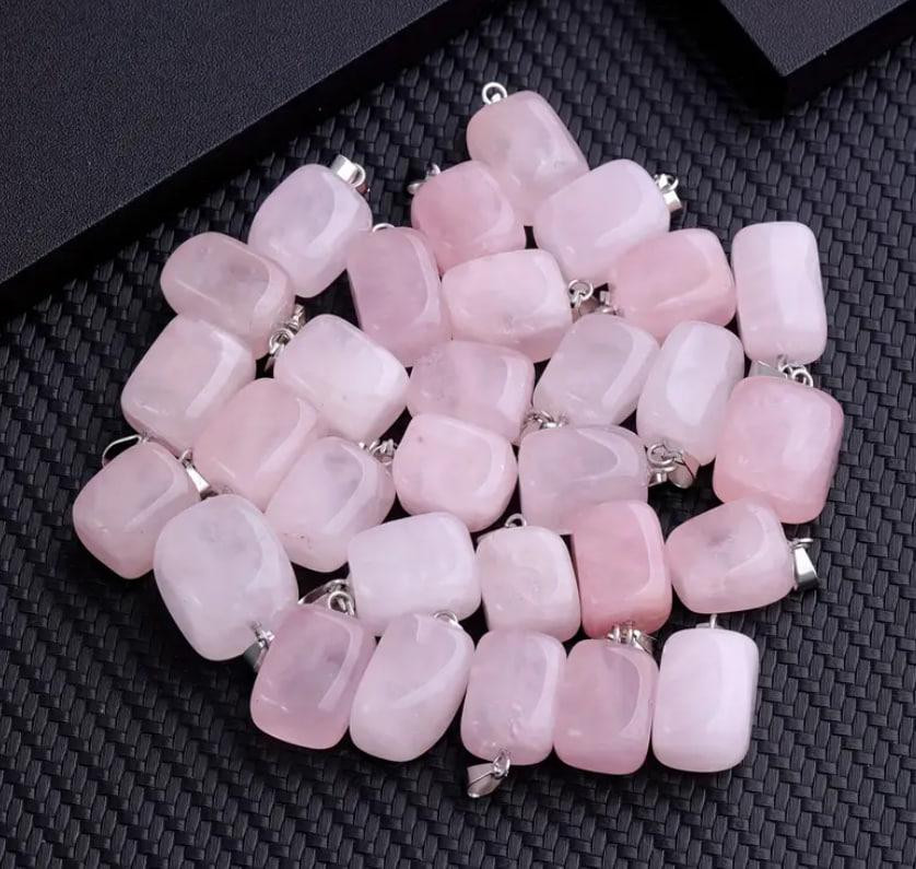 Кулон з натурального рожевого кварцу, підвіска з рожевого кварцу (15 мм). 1 шт. Київ - фото 2