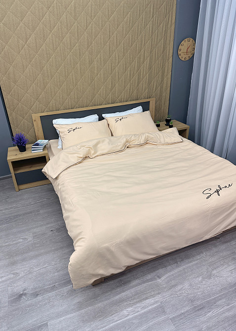 Комплект постільної білизни Сатин, Двоспальний 180х220 Айворі (88-147) Київ - фото 4