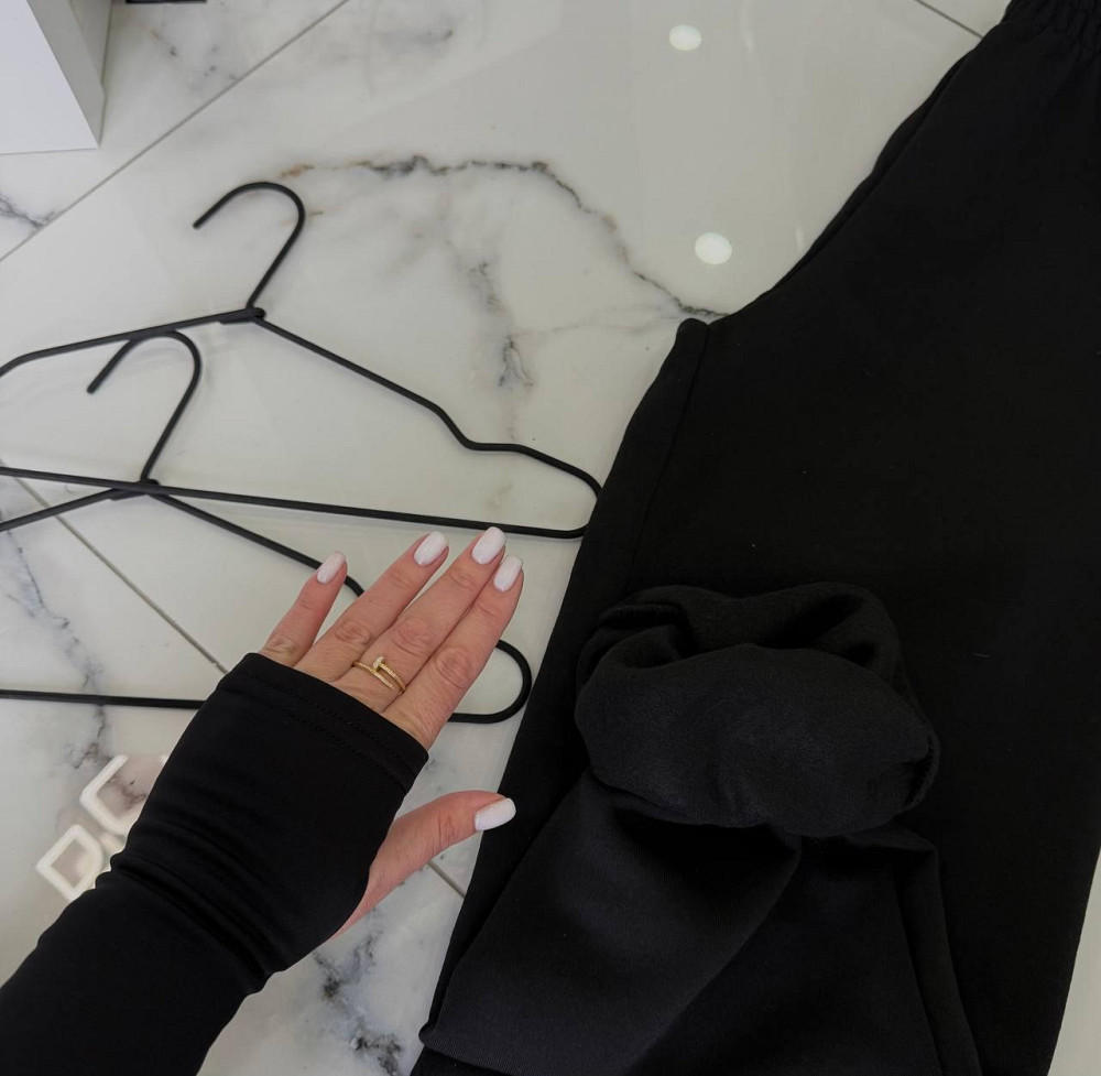 Женский базовый комплект с утеплением трехнитка на флисе Черный, 46/48 Одесса - изображение 2