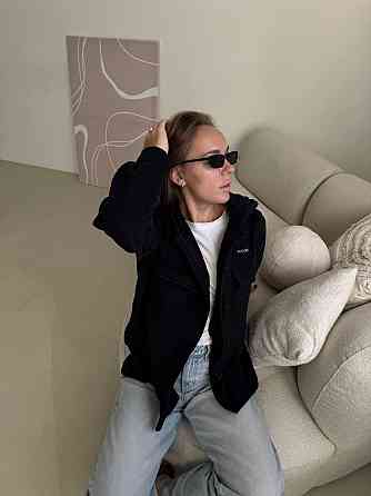 Жіноча стильна тепла сорочка з ґудзиками-поліс Чорний Одеса