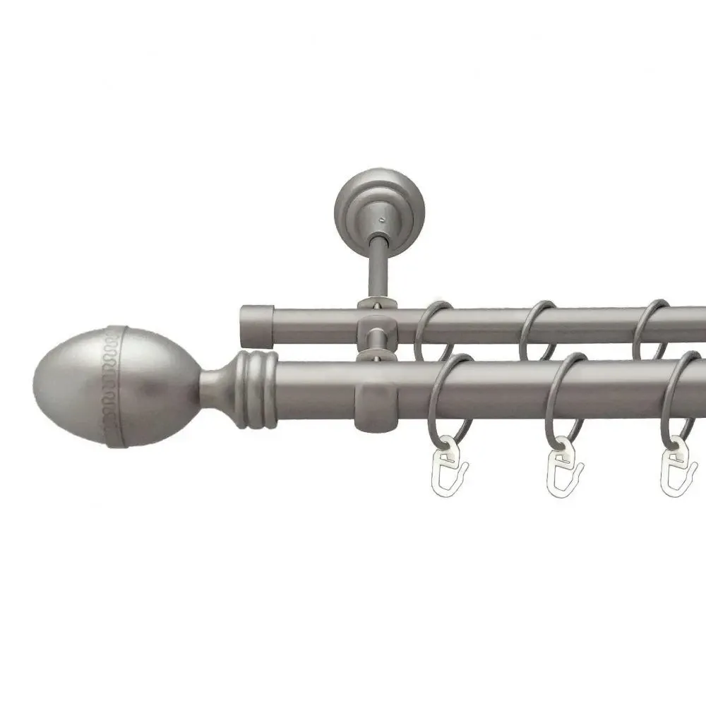 Карниз Orvit Фарже металевий дворядний відкритий гладка труба кільце металеве Сатин 25\16 мм 300 см (6353214) Львів - фото 1