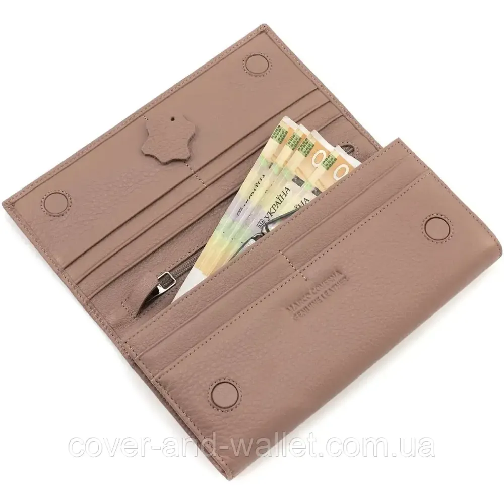Элитный женский кошелек из натуральной кожи пудрового цвета Marco Coverna W001 Pudra Киев - изображение 9