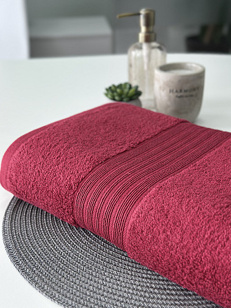 Рушник махровий Ideal Textile 500 г/м2 50х90 см в асорт. (56860390) Бордовий Чернівці - фото 3