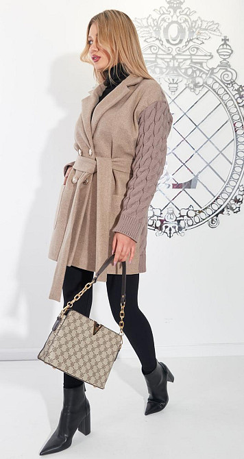 Комбіноване пальто (44) Київ - фото 2