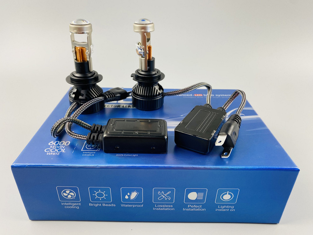 Світлодіодна лампа. (К-кт 2 шт) 12V-36V 90W set (реальних ватів) LED + лінза + чітка світлотінева межа Мукачево - фото 9