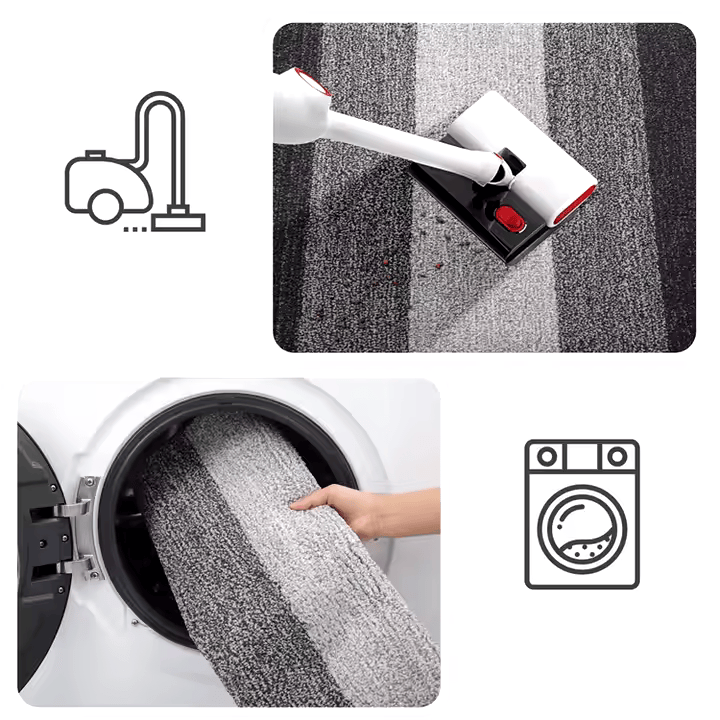 Коврик для ванной и душа мягкий нескользящий, серый цвет с полосками Каменец-Подольский - изображение 3