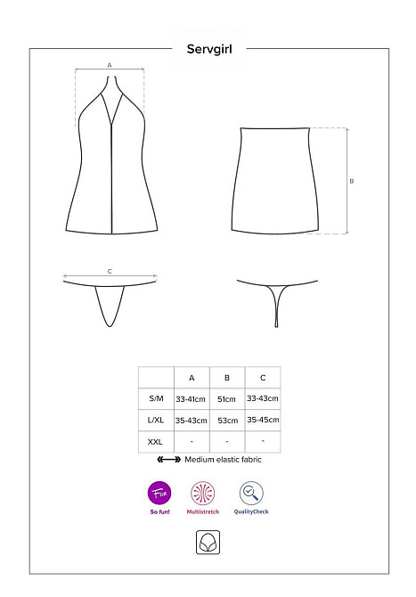 Еротичний костюм покоївки Obsessive Servgirl costume S/M, халат, стрінги, фартух, обруч Sex Aura Київ - фото 5