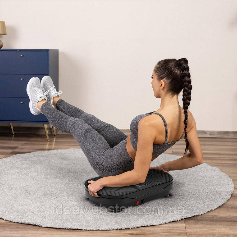 Виброплатформа Gymtek XP300 черная для дома до 150 кг с пультом и эспандерами тренажер для похудения фитнеса и массажа Киев - изображение 17