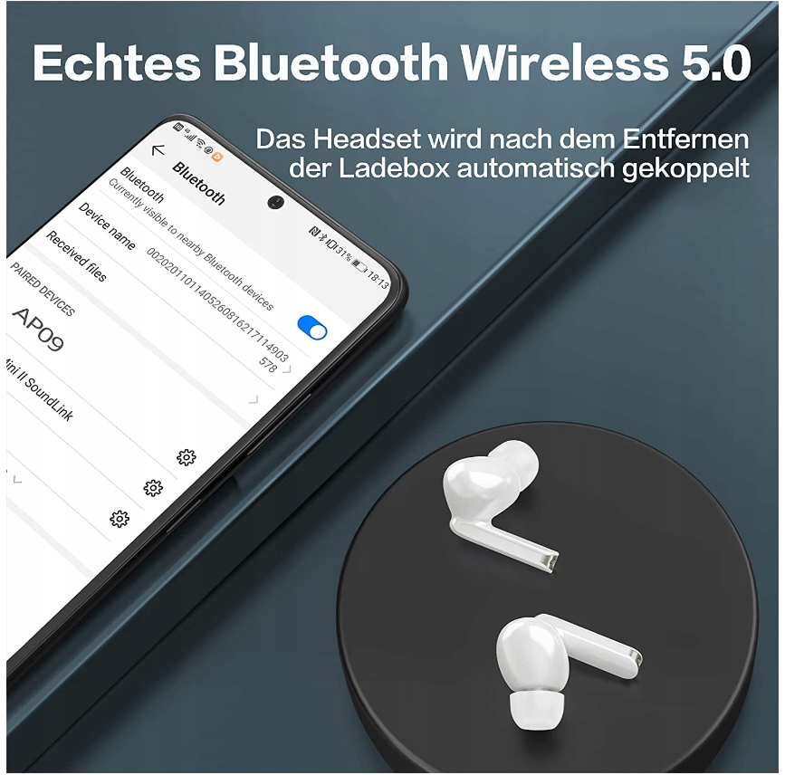Беспроводные наушники TWS AP09, Bluetooth 5.0, 30 часов работы, активное шумоподавление, IPX67 Киев - изображение 5