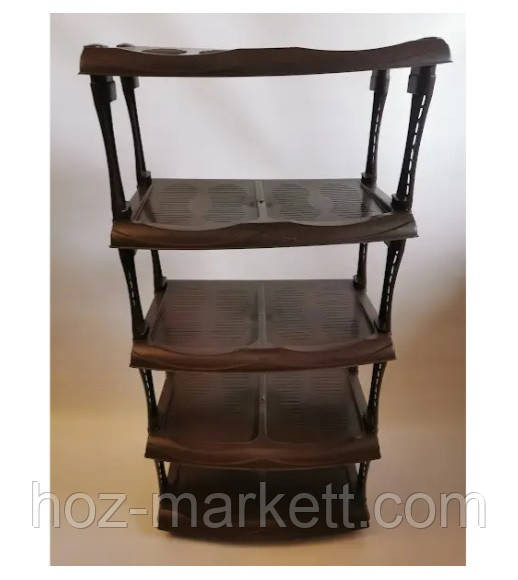 Полка для обуви коричневаяая на 5 полок люкс 48х86х30,5 см Харьков - изображение 1