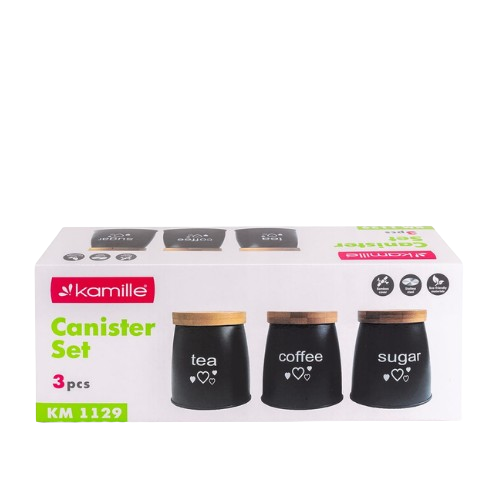 Набір ємностей для сипучих продуктів 3шт 7,8*11,2*11см KAMILLE 1129 Житомир - изображение 2