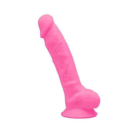 Фаллоимитатор SilexD Johnny Pink Glow in the dark, двухслойный, силикон+Silexpan, диаметр 3,5см Sex Aura Киев