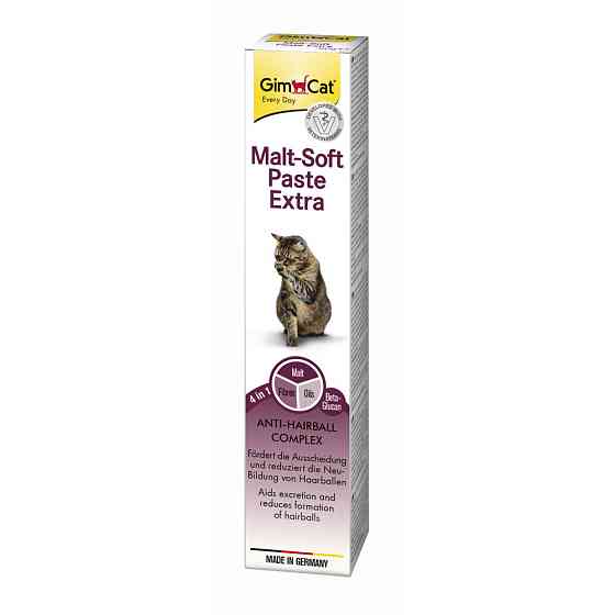 Паста GimCat Every Day Malt-Soft Paste Extra для кошек, выведение шерсти из желудка, 50 г Винница
