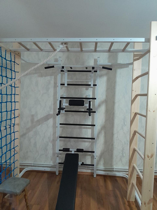 Шведська стінка Olimpic White спортивний дитячий куточок спорткомплекс з турником брусами для дітей тренажер Кам'янське - фото 2