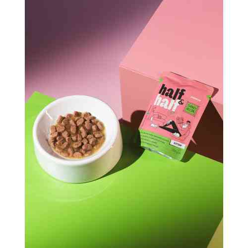 Корм влажный Half&Half для котят, кусочки с индейкой в желе в форме пауча, 100 г Киев