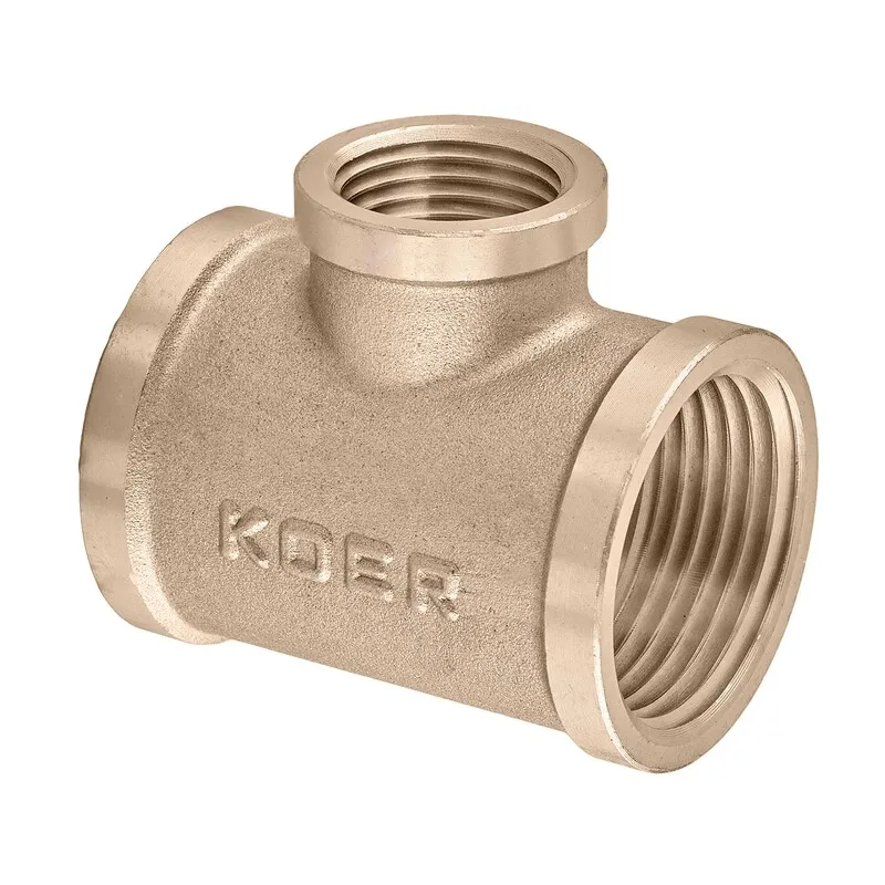 Трійник редукційний Koer KF.T100810F.WN - 1"х3/4"х1" FFF без нікелю (MX1531) Київ - фото 1