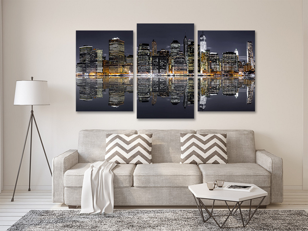 Модульна картина у вітальню/ спальню Місто в ночі Art-734_3 70x130 см Київ - фото 2
