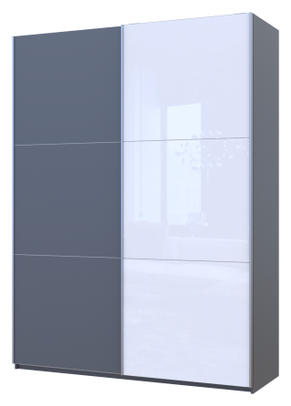 Шкаф-купе двухдверный Doros G-Caiser 180х60х240 см Графит/1 Белое стекло (DRS-011036) Львов