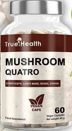 Комплекс із чотирьох грибів True Health Mushroom Quatro 60 капсул Луцьк