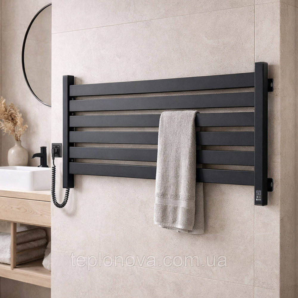 Електрична сушарка для рушників NAVIN Largo 1100х500 Sensor з Wi-Fi, широкий правосторонній, чорний муар Чернівці - фото 3