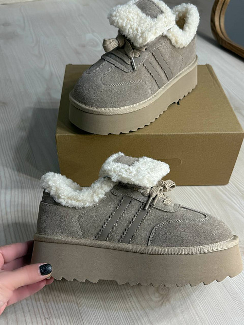 Ботинки женские Hengji 009-3 угги замшевые на меху бежевые, 41, 25,5 см Киев - изображение 9