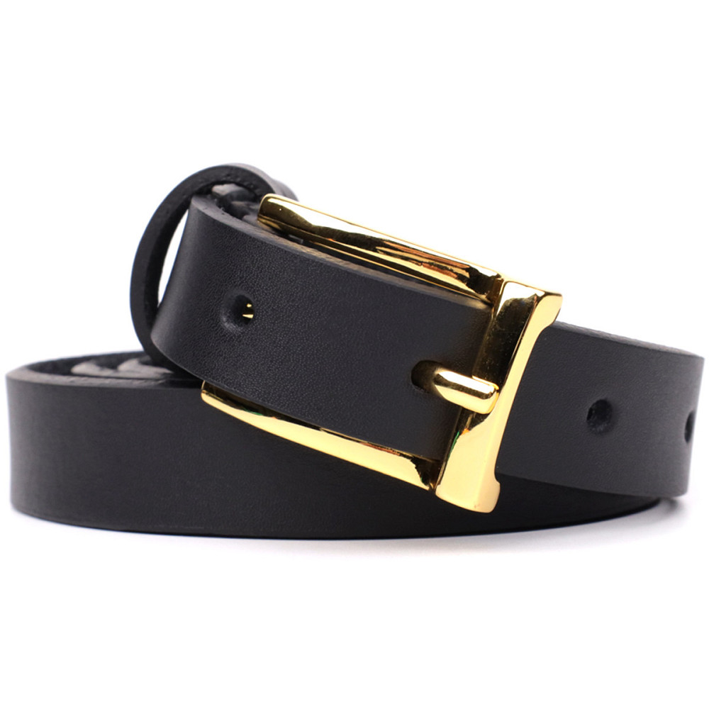 Тонкий кожаный ремень для женщин GRANDE PELLE 22947 Черный Киев - изображение 6