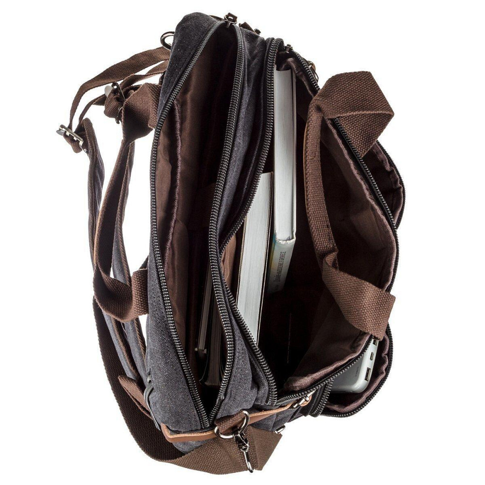 Сумка-трансофрмер текстильная Черная (Vintage) Киев - изображение 12