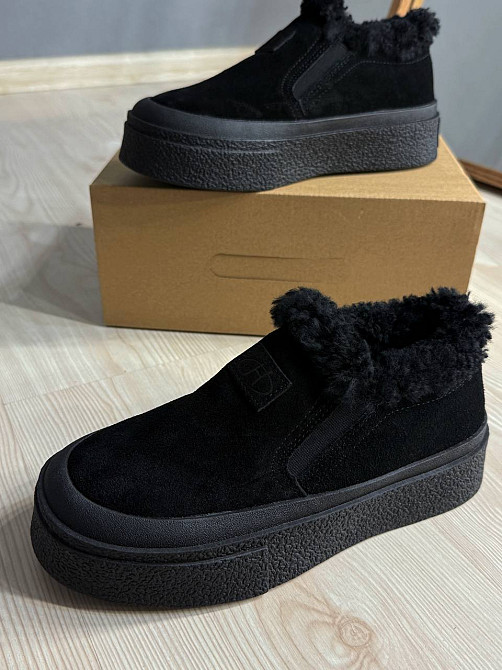Черевики жіночі Hengji 660-1 замшеві кеди на хутрі чорні, 38, 24 см Київ - фото 12