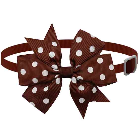 Бантик на шию для собак та котів one size коричнево-білий Київ