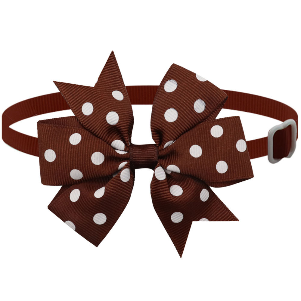 Бантик на шию для собак та котів one size коричнево-білий Київ - фото 1