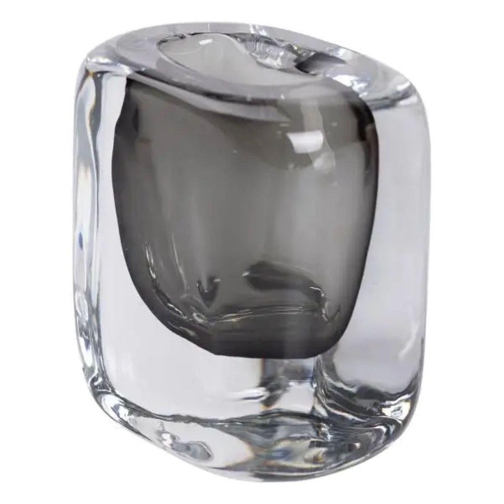 Ваза стеклянная прозрачная 10х7х11 см для цветов декоративная 120 мл Серая HP-10-18 Киев - изображение 2