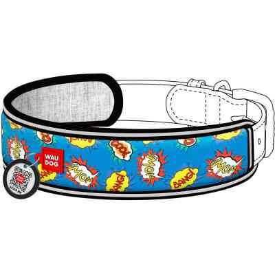 Ергономічні накладки на нашийник WAUDOG Nylon з QR-паспортом ВАУ M-XL 20-25 мм (2401-0087) Вінниця