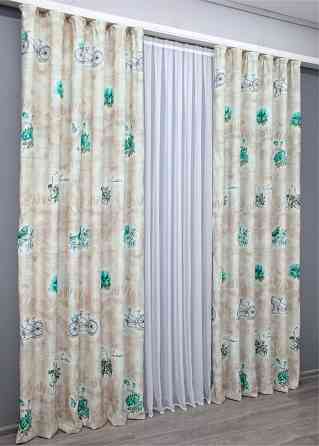 Комплект готових штор VR-Textil Фотоштори № 1327ш Різнобарвний 100х270 см 2 шт (31-716) Київ