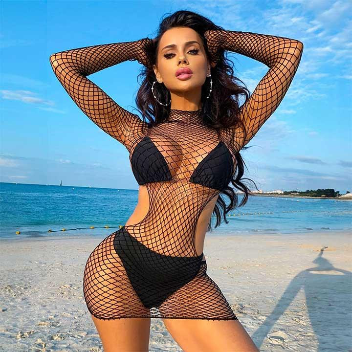 Сексуальна міні-сукня під шию з відкритою спиною S-M-L - Еротична білизна Вінниця - фото 8