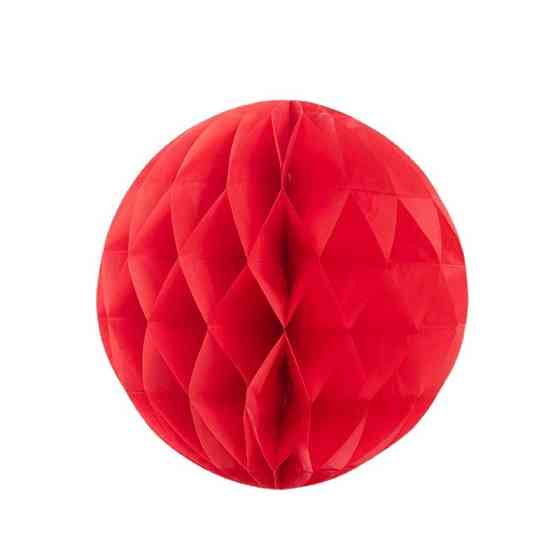Шар соты из бумаги 30 см красный Киев