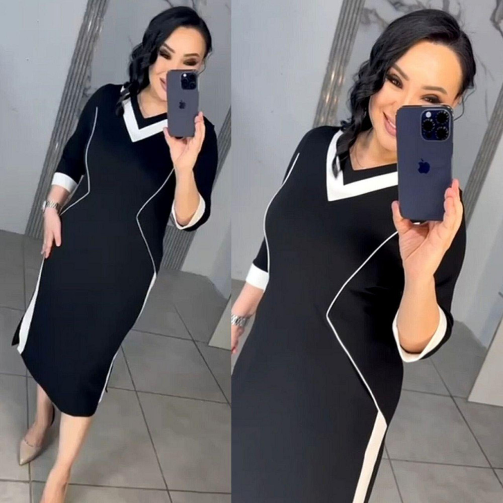 Женское стильное платье батал итальянский трикотаж Одесса - изображение 2