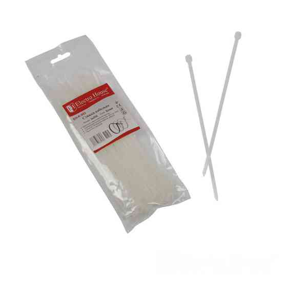 Стяжка кабельна 3х200 мм, 100 шт., білий Дніпро