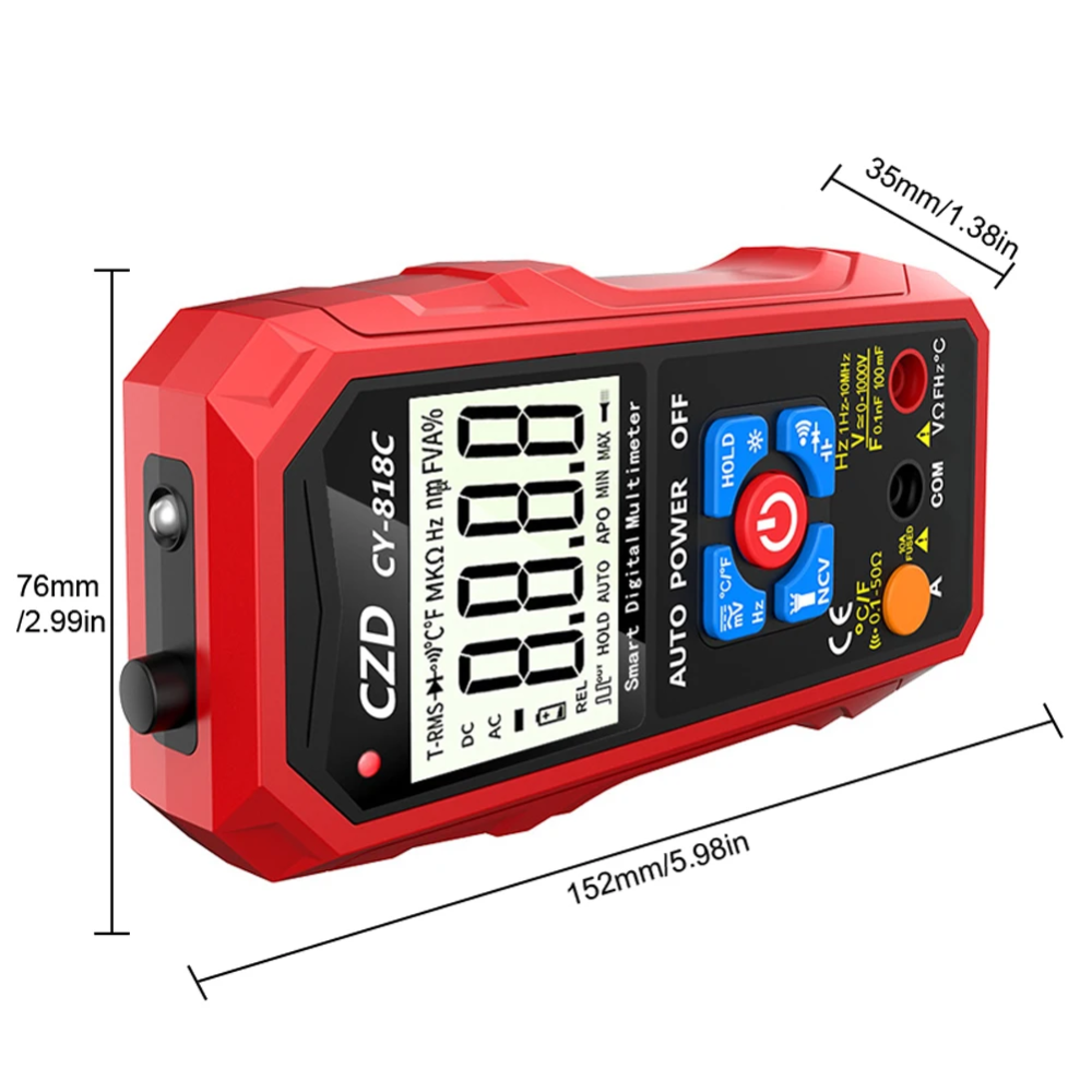 Тестер цифровой автоматический FS-301С 6000бит мультиметр с термопарой фонариком и Powrbank (АКБ) Винница - изображение 4