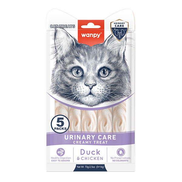 Wanpy Functional Creamy Lickable Treat Urinary Care ВАНПИ УРИНАРИ функциональное жидкое лакомство для котов с мочекаменной болезнью Киев - изображение 1