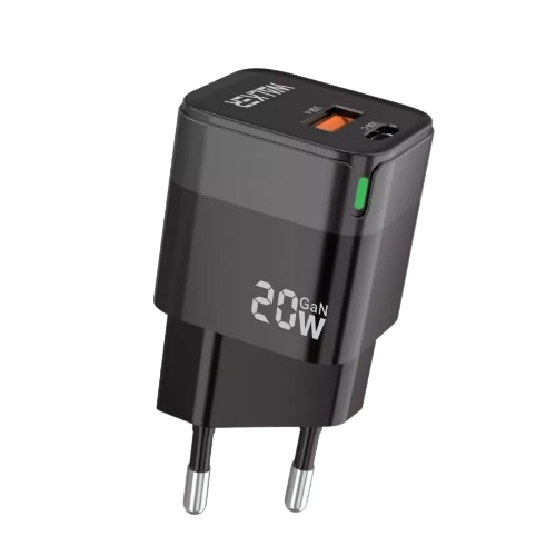 Зарядний пристрій мережевий USB/Type-C QC+PD 20W чорний WALKER WH-42 Житомир