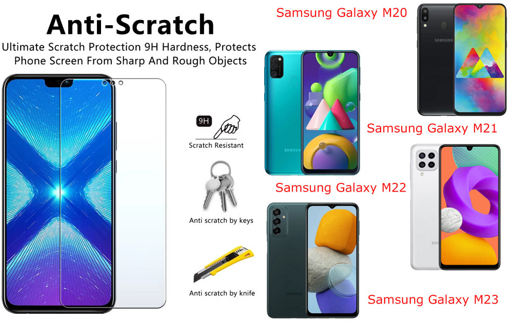 Защитное стекло NeoGlass для Samsung Galaxy M20, M21, M22, M23 – ультрапрозрачное и устойчивое Киев - изображение 1