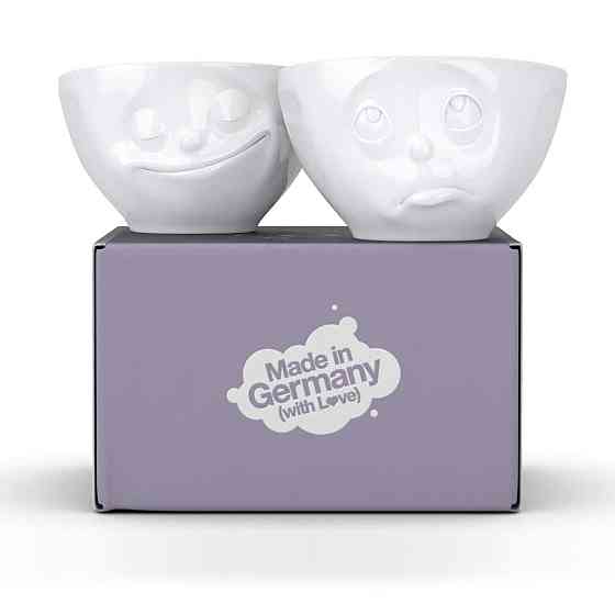 Набор из двух фарфоровых пиал Tassen Счастье и Ну пожалуйста! (200 мл) Белый Киев