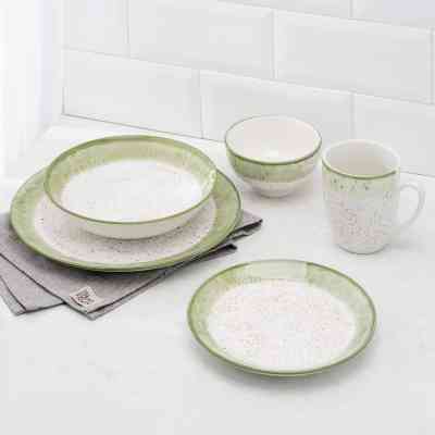 Чашка Ardesto Siena, 360мл, порцеляна, біло-зелений (AR2936SWG) Вінниця