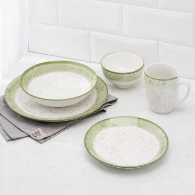 Чашка Ardesto Siena, 360мл, порцеляна, біло-зелений (AR2936SWG) Винница - изображение 2